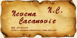Nevena Cacanović vizit kartica